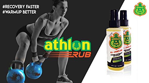 Athlon Rub All Sports Muscle Oil, Anti-swelling Anti-inflammatory Pain relieving Deep Tissue Performance Muscle Recovery Massage Oil | Made in USA (4oz)