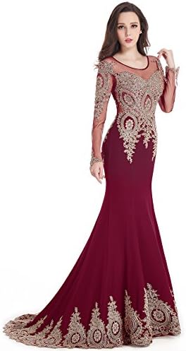 Trumpet Long Evening Dress Lace Beads Cap Sleeve Party Prom Gowns
