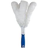 Unger Connect and Clean Microfiber Feather Duster for Household Cleaning and Dusting, Cleans Fragile Objects, Glassware, Vases, Picture Frames, Machine Washable, Compatible with Threaded Pole