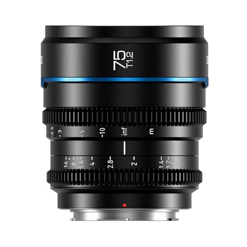 SIRUI Night Walker 75mm T1.2 S35 Cine Lens, Manual Lens Fixed Focal Lens, Compact and Lightweight, Vlogging, Portrait, for X Mount, X-T3, X-T5, X-T20, X-T30II, X-S10, X-S20, Black