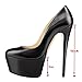 Onlymaker Womens Sexy Platform Round Toe High Heels Slip On Stiletto Party Dress Pumps Black PU 13 M US