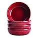 Rachael Ray Cucina Dinnerware 4-Piece Stoneware Fruit Bowl Set, Cranberry Red