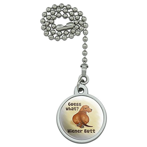 GRAPHICS & MORE Guess What? Wiener Dog Butt Dachshund Funny Ceiling Fan and Light Pull Chain