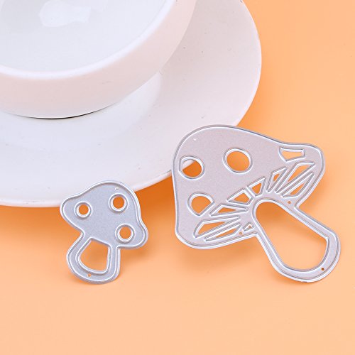 Whitelotous Cutting Dies Cut Dies Stencil Metal Template Mould for DIY Scrapbook Album Paper Card (2 pcs Mushrooms)