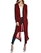 ACEVOG Women's Hooded Long Sleeve Solid Essential Draped Cascading Cardigan