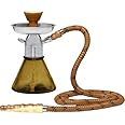Mya Petite Hookah Set - 8 inch Mya Hookah Set with Everything - Glass Hookah Mya Shisha - Small Hookah Kit - Mya Hookahs Complete Set - Small Shisha Hookah Set - Amber