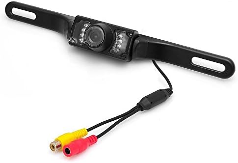 2017 Updated Dinly High Definition Backup Camera Color Wide Viewing Angle Waterproof License Plate Car Rear View Camera with Night Vision