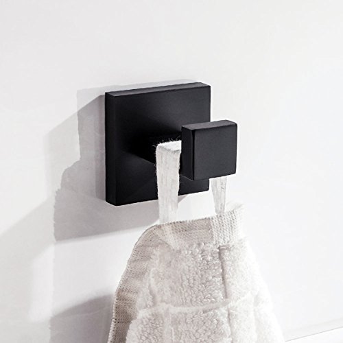 Nolimas 2 Pack Matte Black Towel Hook Stainless Steel Bathroom