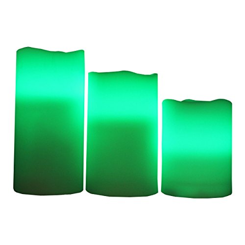 image for Koramzi 3-piece Gorgeous Flameless Candles 12 Color Real Wax Weatherpr