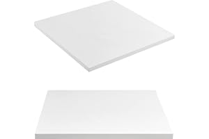 Kaboon Universal Table Top 24 x 24 inches Squre Pack of 2, Reversible Melamine Countertop Only, Home or Commercial Indoor Use,1 inch Thick, Solid White