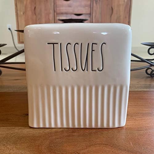 Rae Dunn ティッシュボックスホルダー ティッシュアイボリー オフホワイト 正方形 Anadis Nl