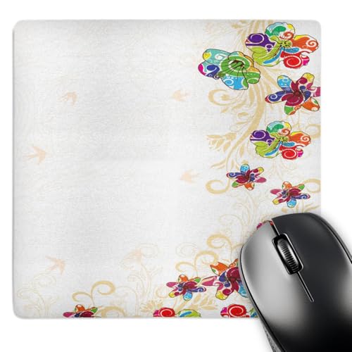 3dRose LLC LLC 8 x 8 x 0.25 Inches Mouse Pad, Lovely Modern Abstract Summer Sta…