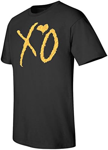 Tee Plaza - XO The weeknd t-shirt GOLD print tee- 1-side Black 3XL