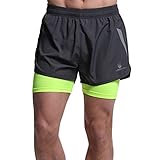 B.BANG Men's Running Launch Racer 2-in-1 Shorts