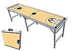 8-Foot Professional Beer Pong Table w/ Holes - San Antonio Basketball Court Graphic