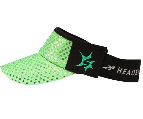Lime Green Sparkle Running Headsweats Visor