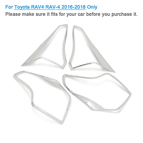 Rear Tail Light Lamp Cover Trim Bezels For Toyota RAV4 RAV-4 2016 2017 2018 ABS Chrome 4PCS/SET