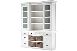 Beaumont Lane Storage Cabinet with Hutch in Pure White