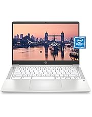HP Chromebook 14 Laptop, Intel Celeron N4000 Processor, 4 GB RAM, 32 GB eMMC, 14” HD Display, Chrome, Lightweight Computer with Webcam and Dual Mics, Home, School, Music, Movies (14a-na0021nr, 2021)