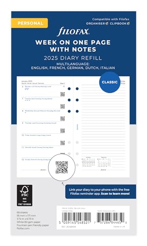 Personal Week per page with notes 5 Language 2025