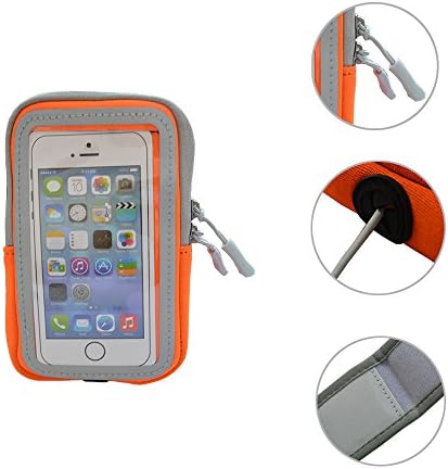 SOOKEY Sports Armband Sweatproof Running Armbag Gym Fitness Cell Phone Case with Key Holder Wallet Card Slot for iPhone 6 iPhone 6S iPhone 7 and other 4.7inch Mobile Phone (Orange)