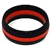 SAR - SAFE ACTIVE RINGS - 8MM Men or Ladies Flexible Black with RED Stripe Fire Man Silicon Rubber Wedding Band Ring