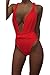 Women Backless One Piece Monokini Bikini,Red,Small