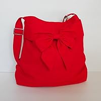 Virine red shoulder bag, cross body bag, messenger bag, everyday bag, handbag, travel bag, tote, bow, for women - JENNIFER