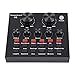 fosa Audio Mixer USB External Sound Card Headset Microphone Live Sound Card Karaoke for Mobile Computer PC Single Earphone, Audio Card for Live Recording Home KTV Voice Chat
