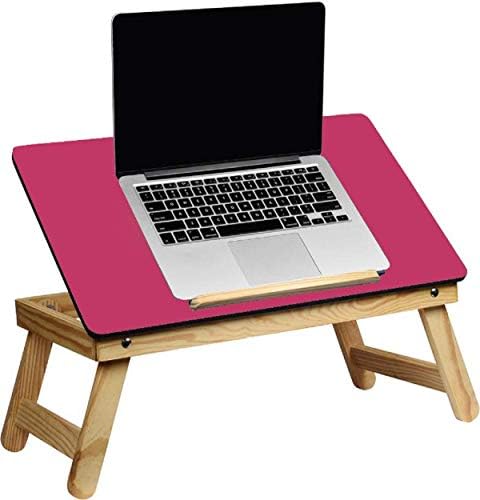HOLME'S H-346 Laptop Table/Multipurpose Table/Fordablng Table/Eatie Table/Study Table/Reading Table/Craft-Work Table/Bed Laptop Table/Lappi Table/Wood Table/Portable Laptop Table/ (Color - Pink)