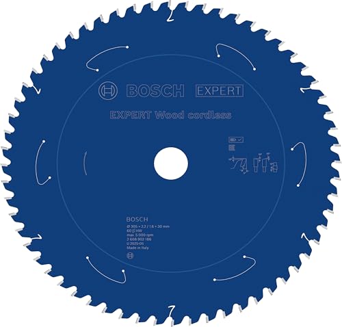 Bosch 1x Lame de scie circulaire EXPERT Wood cordless pour scies à onglets (pour Bois résineux, Bois dur, Ø mm, Professional Accessoire Scie circulaire à onglets sans fil)