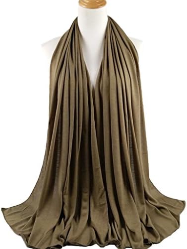 Elegance Collections Muslim Women's Jersey Hijab Khimar Soft Rectangle One Size (khaki)