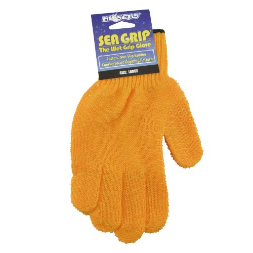 UPC 092271510104, Hi-Seas Sea Grip Non-Slip Pattern Glove, Large, Orange