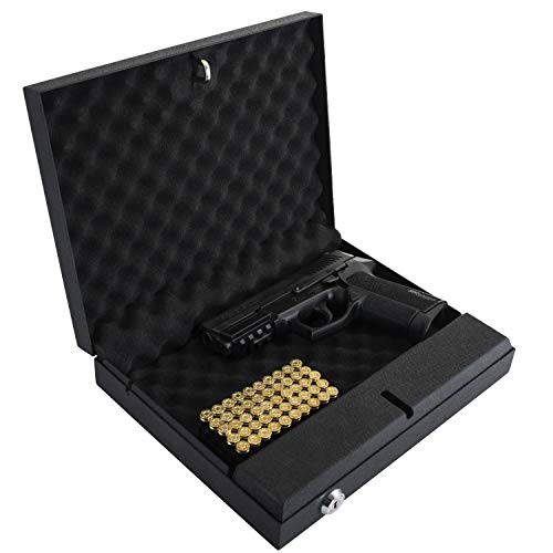 Gun Safe Box Lock Biometric Pistol Vault Firearm Security Key Pad