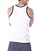 Muay Thai Kick Boxing MMA Mens Sport Singlets Tank Tops T-shirts White (XL)