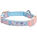 Blueberry Pet Dog Collar, Adjustable Floral Print Puppy Collar in Lavender with Removable Flower, Small 12