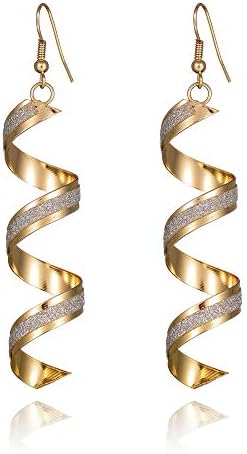 ツイスト スパイラルピアス ロングダングルウェーブピアス 女の子 レディース Tarunniketanpublicschool Com