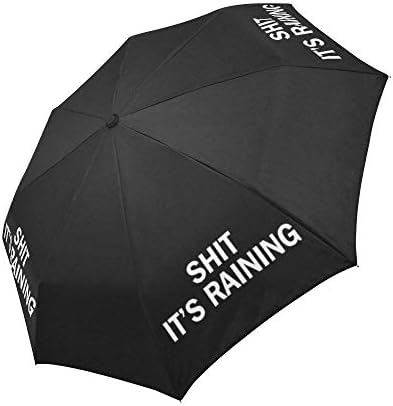 Funny Hipster Quotes Saying Shit It's Raining Automatic Foldable Umbrella Compact Parasol Umbrella Umbrella Windproof Rainproof