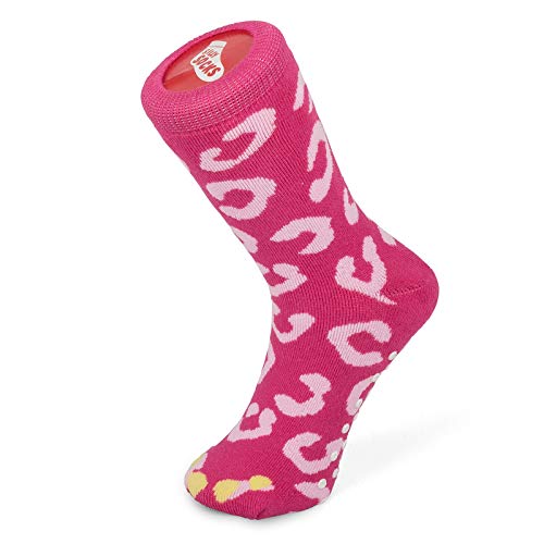 Tobar 27557 Silly Socks Non-slip Socks Leopard, Pink, 33 – 37