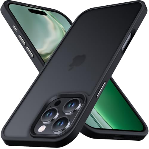 Anqrp Designed for iPhone 16 Pro Case, [Military Shockproof] Super Soft Silicone Slim Translucent Matte Protective Phone Cover, Compatible with iPhone 16 Pro 6.3, Black