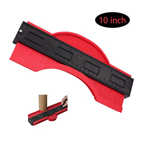 Allinone Contour Gauge Duplicator - Plastic Profile Gauge Shape Duplicator, Multi-functional Shaping Measure Ruler Standard Wood Marking Tool for Precise Measurement(25cm-3, Red)