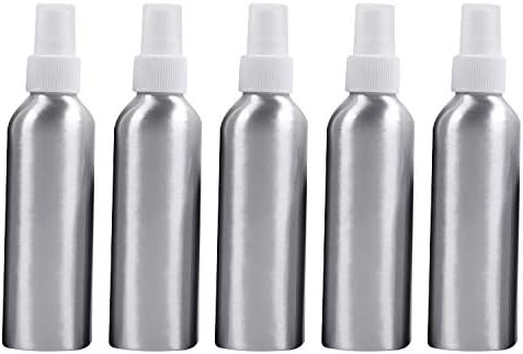 DUANDETAO 5 PCS Refillable Glass Fine Mist Atomizers Aluminum Bottle, 150ml(Black) Travel Portable Containers (Color : White)