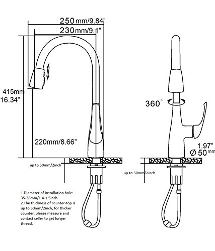 New Kitchen Sink Faucet Oil Rubbed Bronze Delle Rosa Pre-rinse Single Handle Pull Out and Pull Down Kitchen Faucet