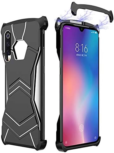 Sevenplusone Combination Case R-JUST Magnet Adsorption Metal Polished Texture Phone Case for Xiaomi Mi 9 (Black),Aluminum alloy material - thin and light for xiaomi (Color : Black)