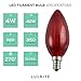 Luxrite CTC 4W Edison Red Color LED Bulb, Equivalent to 40W Incandesent Bulb, Vintage Filament Bulb, 350 Lumens, E12 Candelabra Base, UL Listed, 15,000 Hours Life, Decorative Bulb, 1-Piece