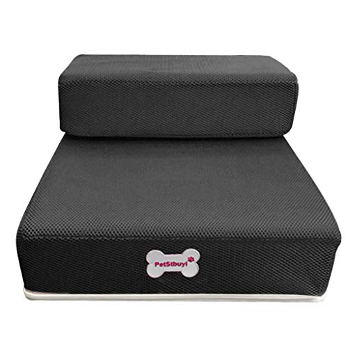 Ship from USA - Sttech1 Soft Pet Stairs, 2 Step for Cats/Dogs, Portable Mesh Cotton Pet Steps Home Stairs, Best for Dogs and Cats