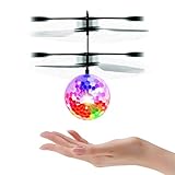 Mini RC Flying Magic Fun Illuminated Ball - RC Infrared Induction USB Helicopter Ball with Built-in Shinning LED Lighting for Kids, Teenagers.