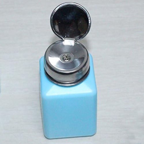 Nail Polish Bottle, FAVOLOOK 200ML Empty Nail Art Pump Dispenser Bottle for Storing Liquid, Alcohol, Manicure Makeup Remover(Blue)