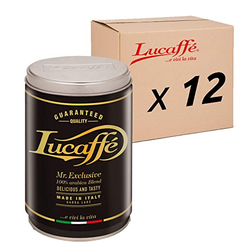 LUCAFFÈ Mr. Exclusive Arabica gemahlener Kaffee Kaffeekanne 12 x 250gr Stahl spart Aroma gemahlener Kaffee Arabica…