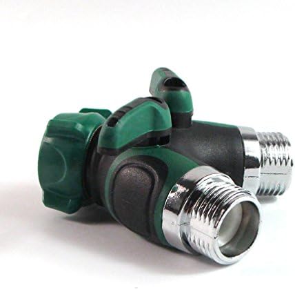 Heavy Duty Y Valve Metal 2 Way Y Hose Connector Garden Hose Splitter 2 Ways Solid Valve Hose Connector Fits Outdoor Faucet Durable Garden Hose Y Splitter (3)